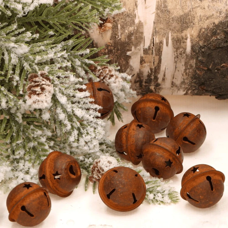 Dzwoneczek metalowy zawieszka na choinkę rdza 3cm