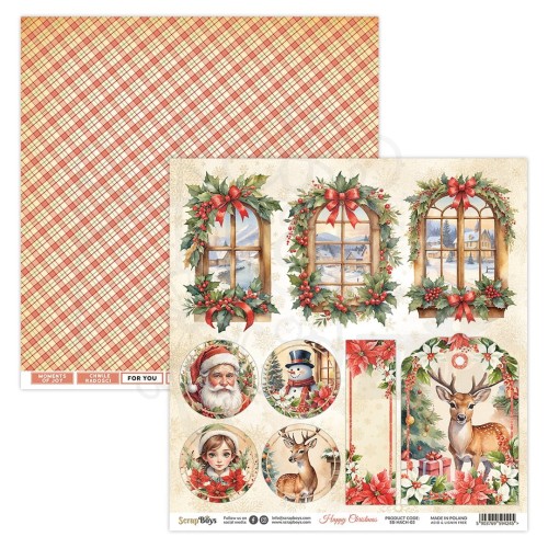 Papier do scrapbookingu 30x30 Happy Christmas 03 ScrapBoys
