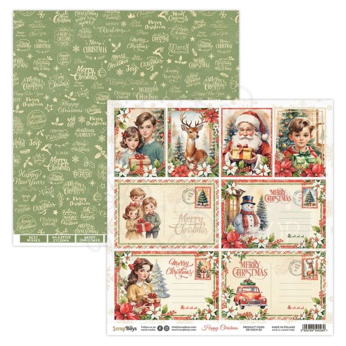 Papier do scrapbookingu 30x30 Happy Christmas 05 ScrapBoys