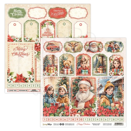 Papier do scrapbookingu 30x30 Happy Christmas 06 ScrapBoys