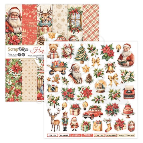 Zestaw papierów do scrapbookingu 30x30 Happy Christmas 08 ScrapBoys