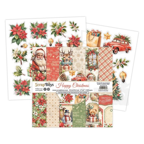 Zestaw papierów do scrapbookingu 20x20 Happy Christmas 10 ScrapBoys