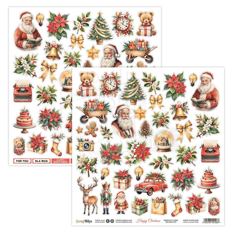 Zestaw papierów do scrapbookingu 20x20 Happy Christmas 10 ScrapBoys