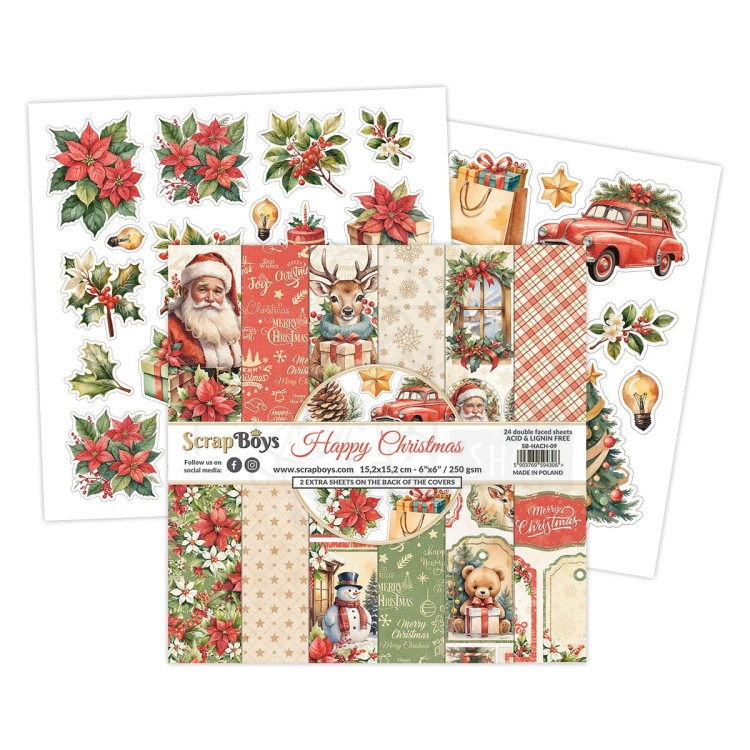 Zestaw papierów do scrapbookingu 20x20 Happy Christmas 10 ScrapBoys