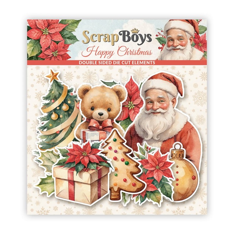 Ozdoby papierowe die-cuts Happy Christmas 12 ScrapBoys