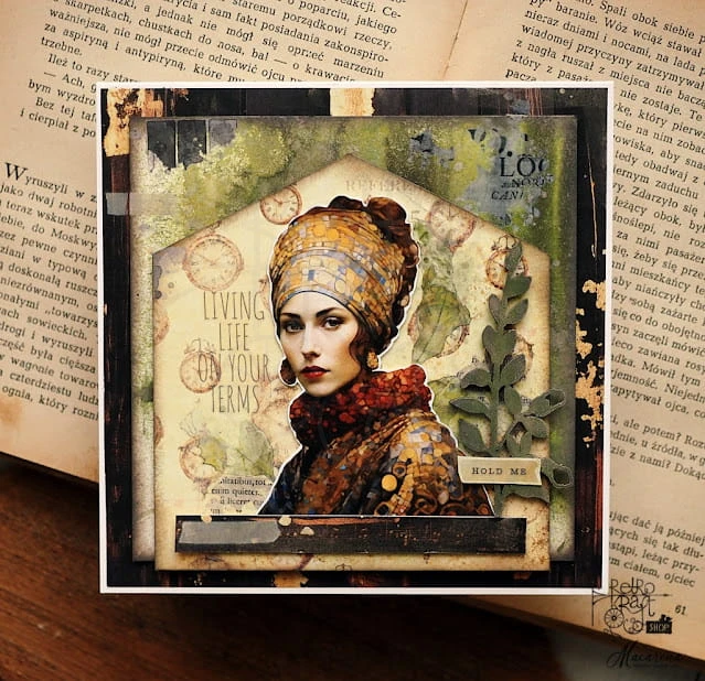 Papier do scrapbookingu 30x30 Inspired by Klimt kobiety ważki motyle SL1575 ITD Collection
