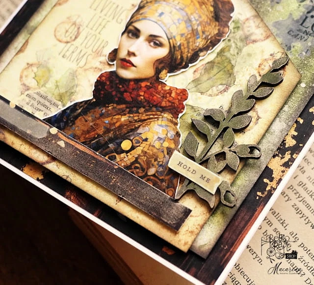 Papier do scrapbookingu 30x30 Inspired by Klimt kobiety ważki motyle SL1575 ITD Collection