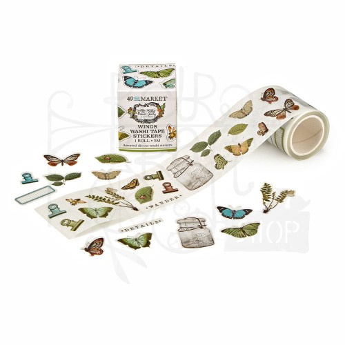 Taśma washi z naklejkami Nature Study Wings NS-23237 49 and Market