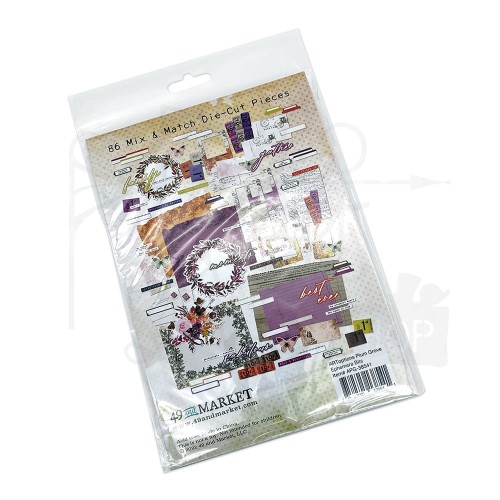 Ozdoby papierowe ARToptions Plum Grove - Ephemera Bits 86 sztuk APG-38541 49 and Market