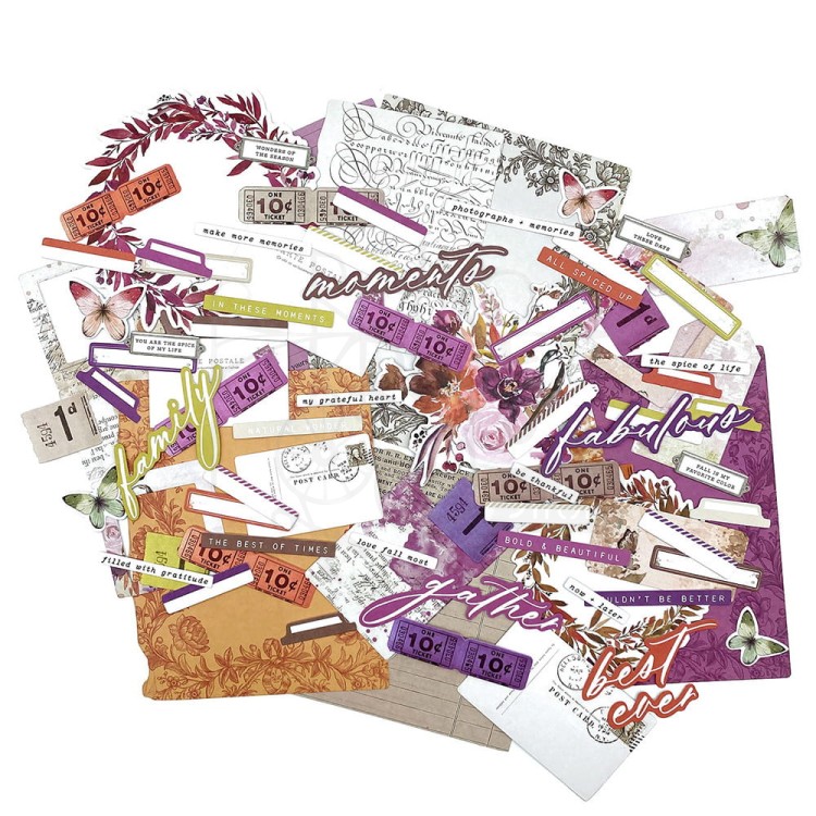 Ozdoby papierowe ARToptions Plum Grove - Ephemera Bits 86 sztuk APG-38541 49 and Market