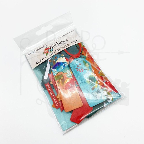 Ozdoby tekturowe die-cuts ARToptions Alena - Chipboard Set 61 sztuk AA-37353 49 and Market