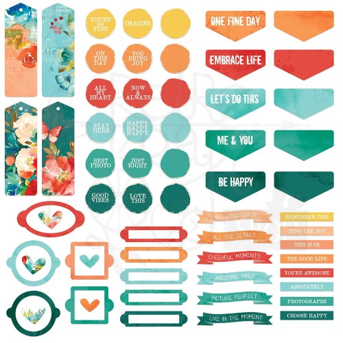 Ozdoby tekturowe die-cuts ARToptions Alena - Chipboard Set 61 sztuk AA-37353 49 and Market