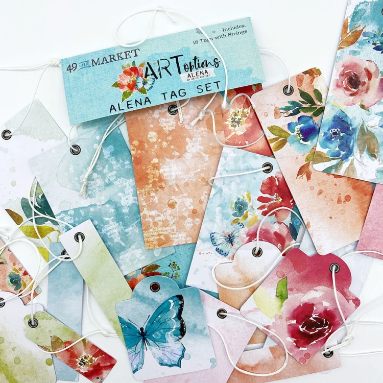 Ozdoby papierowe tagi ARToptions Alena - Tag Set 18 sztuk AA-37391 49 and Market