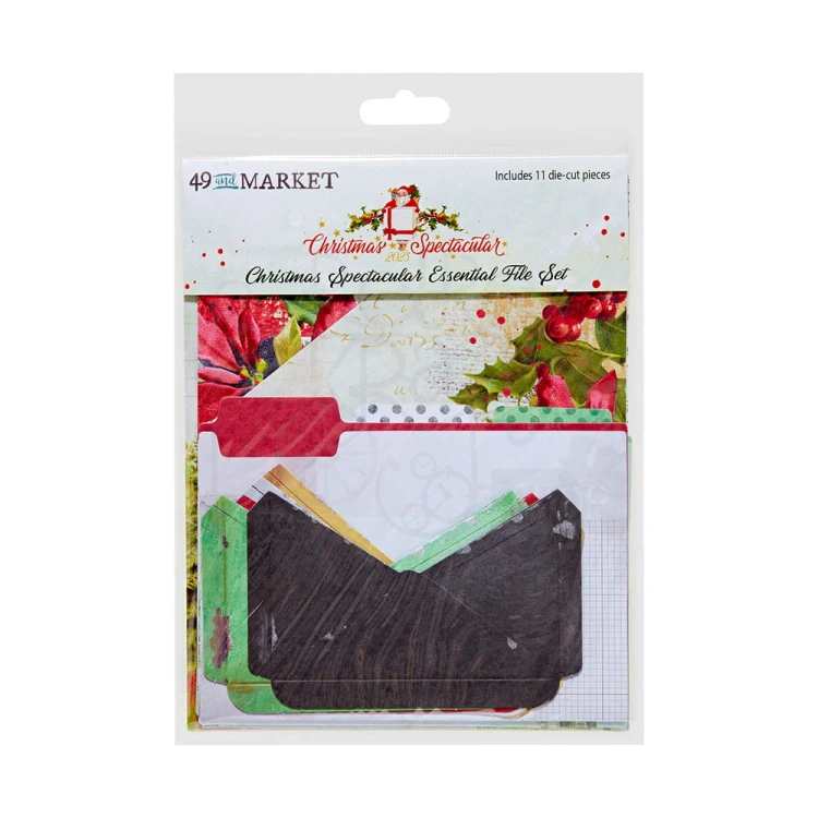 Ozdoby papierowe teczki i kieszonki Christmas Spectacular Collection - File Essentials 11 elementów CS23-24418 49 and Market