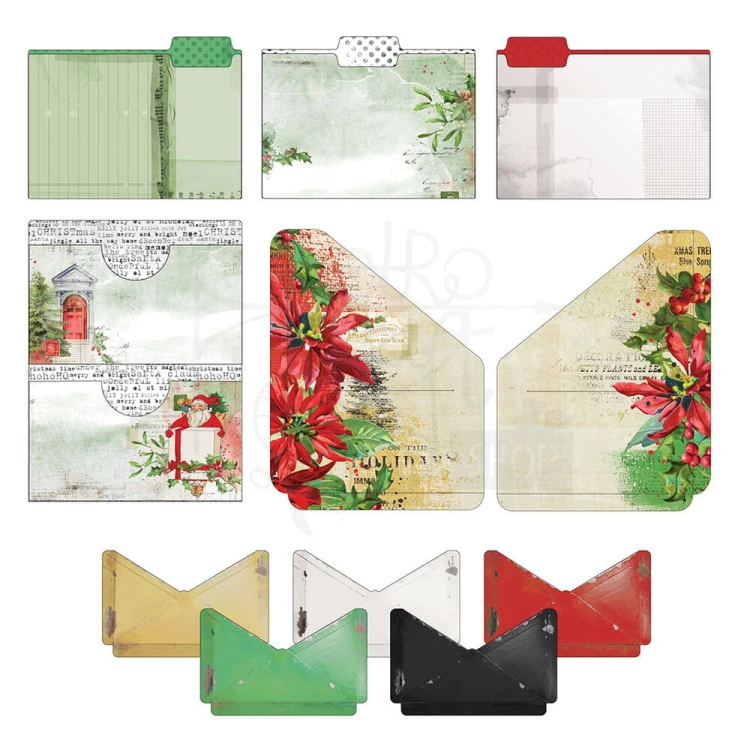 Ozdoby papierowe teczki i kieszonki Christmas Spectacular Collection - File Essentials 11 elementów CS23-24418 49 and Market