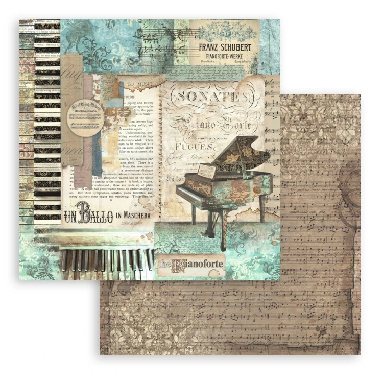 Zestaw papierów do scrapbookingu 20x20 Music SBBS118 Stamperia