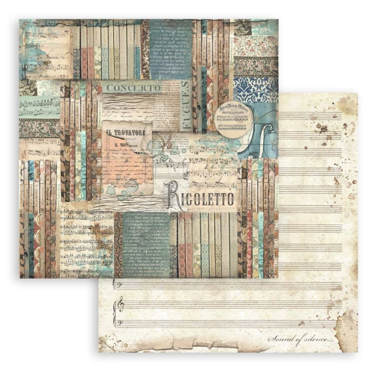 Zestaw papierów do scrapbookingu 20x20 Music SBBS118 Stamperia