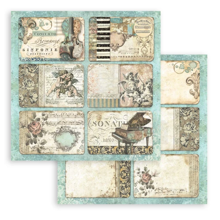 Zestaw papierów do scrapbookingu 20x20 Music SBBS118 Stamperia