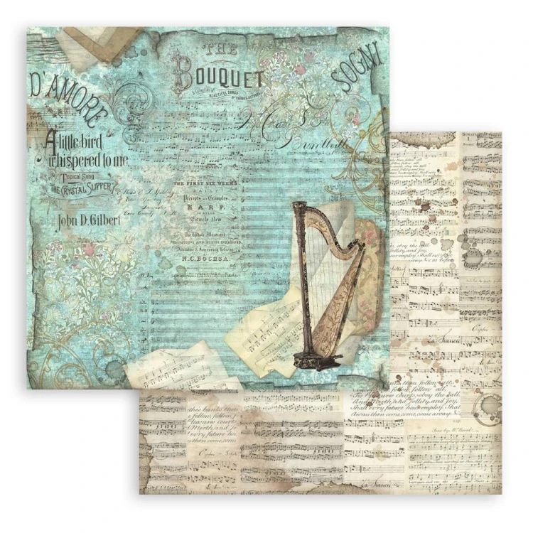 Zestaw papierów do scrapbookingu 20x20 Music SBBS118 Stamperia