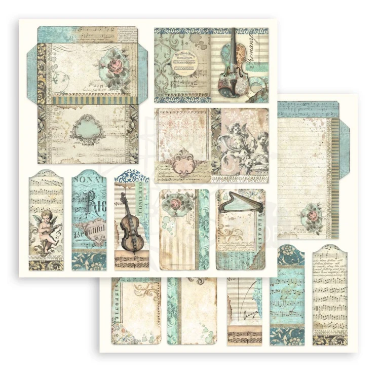 Zestaw papierów do scrapbookingu 20x20 Music SBBS118 Stamperia