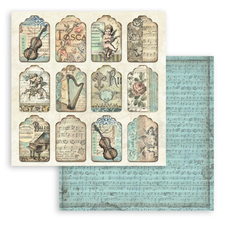 Zestaw papierów do scrapbookingu 20x20 Music SBBS118 Stamperia