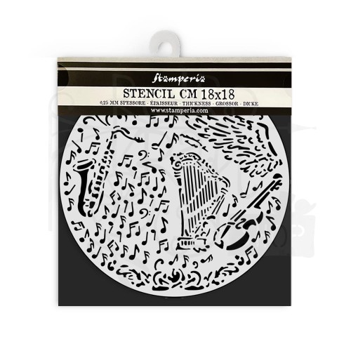 Szablon maska 18x18cm Music Harfa i inne KSTDQ120 Stamperia