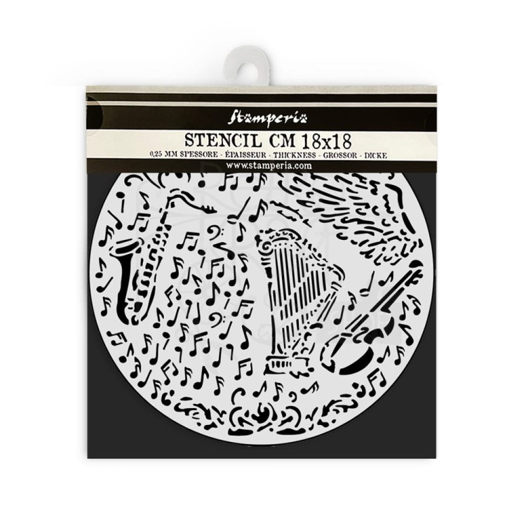 Szablon maska 18x18cm Music Harfa i inne KSTDQ120 Stamperia