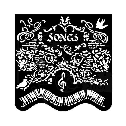 Szablon maska 18x18cm Music Songs &amp; piano KSTDQ119 Stamperia