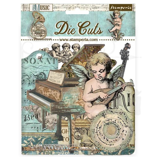 Ozdoby kształty tekturowe Die Cuts Music DFLDC108 Stamperia