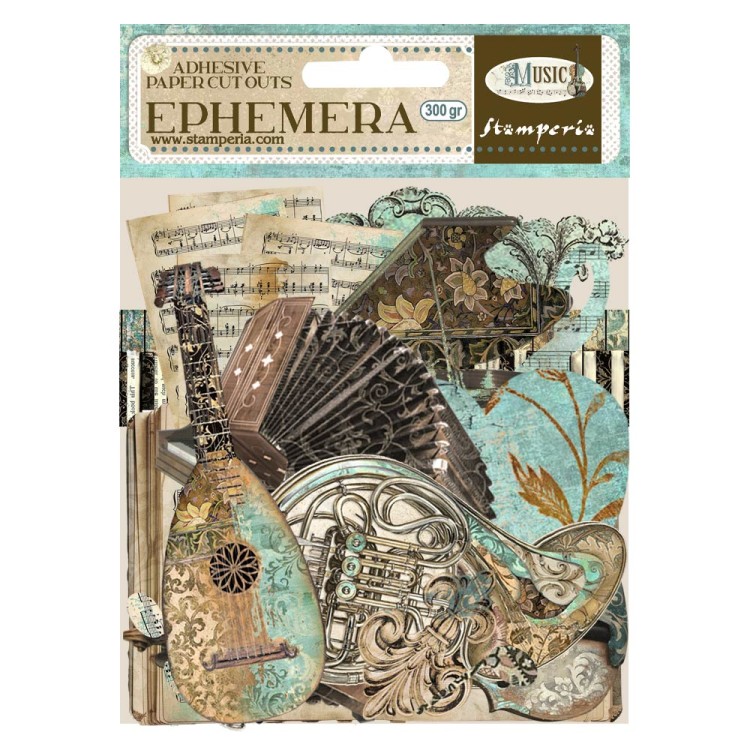 Ozdoby papierowe samoprzylepne Ephemera Music DFLCT56 Stamperia