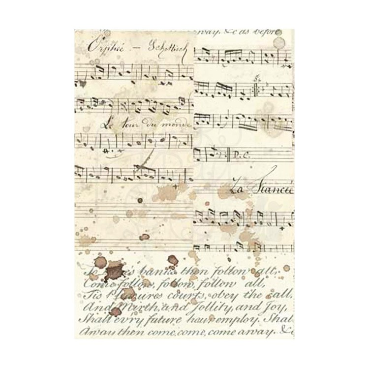 Papier ryżowy A6 Music Tła DFSAK6033 Stamperia