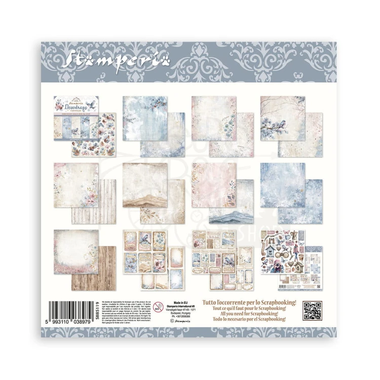 Zestaw papierów do scrapbookingu 20x20 Dewdrops SBBS119 Stamperia