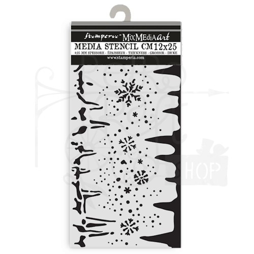 Szablon maska 12x25cm Dewdrops Zimowy KSTDL109 Stamperia