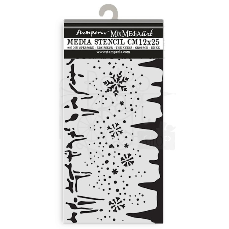 Szablon maska 12x25cm Dewdrops Zimowy KSTDL109 Stamperia