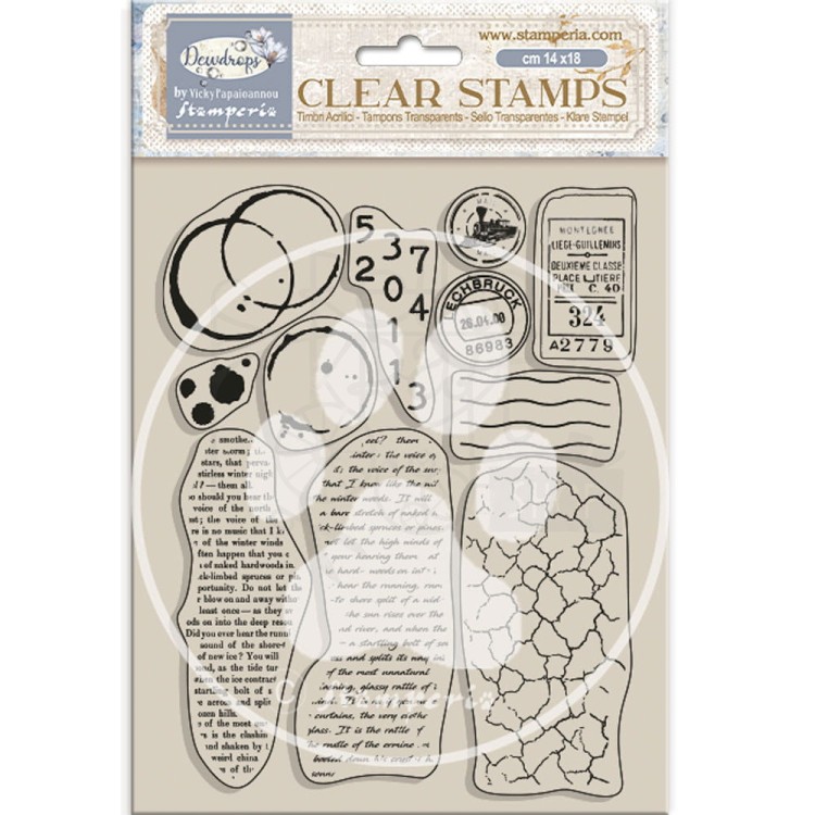 Stempel akrylowy 14x18cm Dewdrops Tła spękania - Mix WTK208 Stamperia