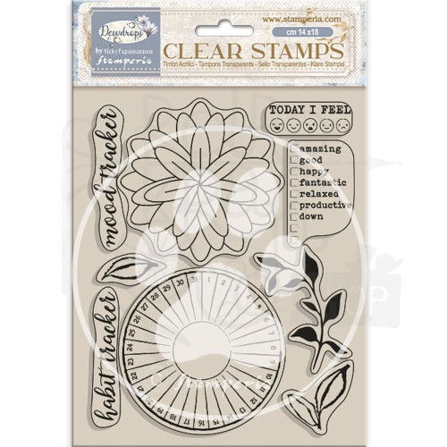 Stempel akrylowy 14x18cm Dewdrops Today i feel WTK205 Stamperia