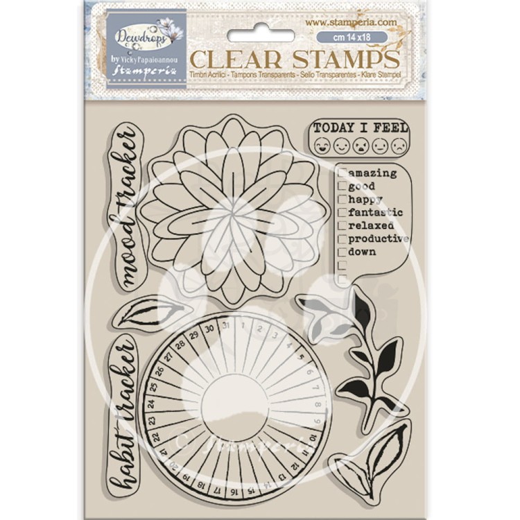 Stempel akrylowy 14x18cm Dewdrops Today i feel WTK205 Stamperia