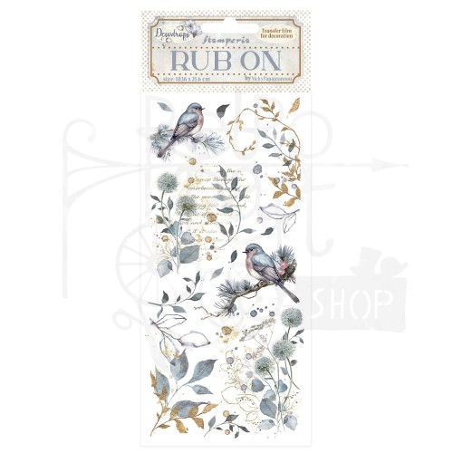 Rub-on transfer 10x21.6cm Dewdrops Ptaszki DFLRB129 Stamperia