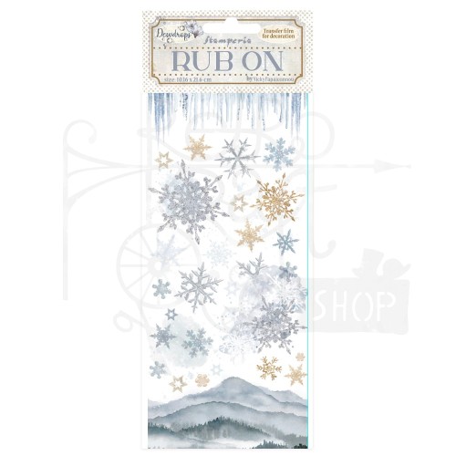 Rub-on transfer 10x21.6cm Dewdrops Śnieżynki DFLRB128 Stamperia