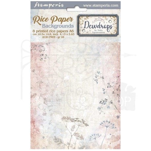 Papier ryżowy A6 Dewdrops Tła DFSAK6034 Stamperia