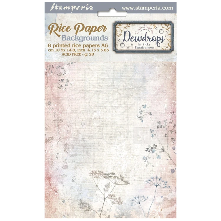 Papier ryżowy A6 Dewdrops Tła DFSAK6034 Stamperia