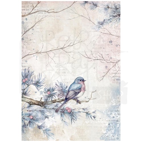 Papier ryżowy do decoupage A4 Dewdrops Ptaszki DFSA4973 Stamperia