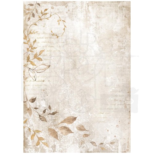 Papier ryżowy do decoupage A4 Dewdrops Liściasty narożnik DFSA4971 Stamperia