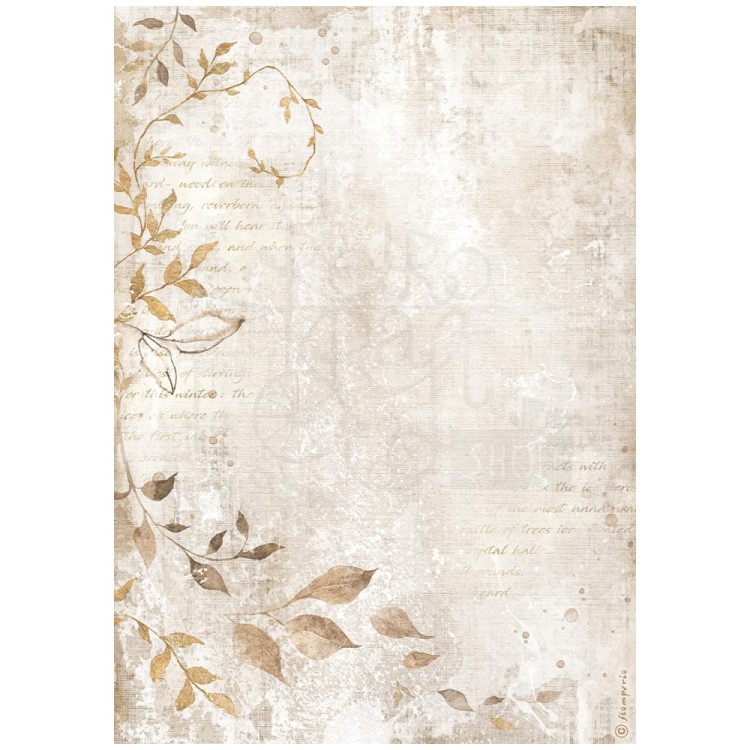 Papier ryżowy do decoupage A4 Dewdrops Liściasty narożnik DFSA4971 Stamperia
