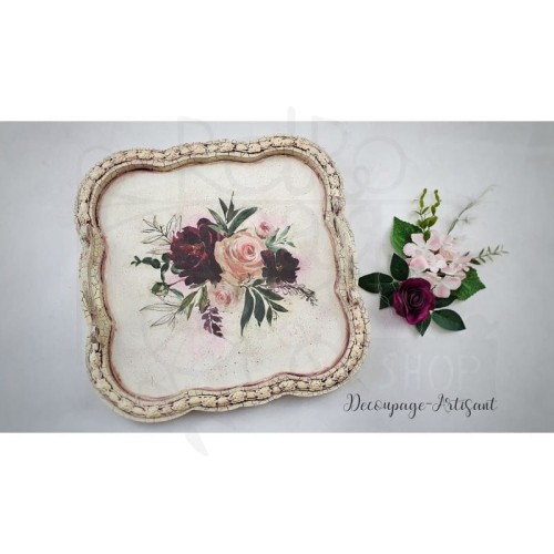 Papier ryżowy 30x30cm Kwiaty bukiety akwarela 3 WFC008 Cadence