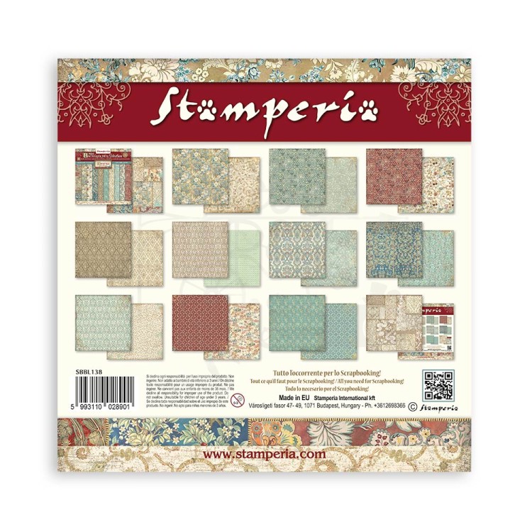 Zestaw papierów do scrapbookingu 30x30 Christmas Greetings Backgrounds Tła SBBL138 Stamperia