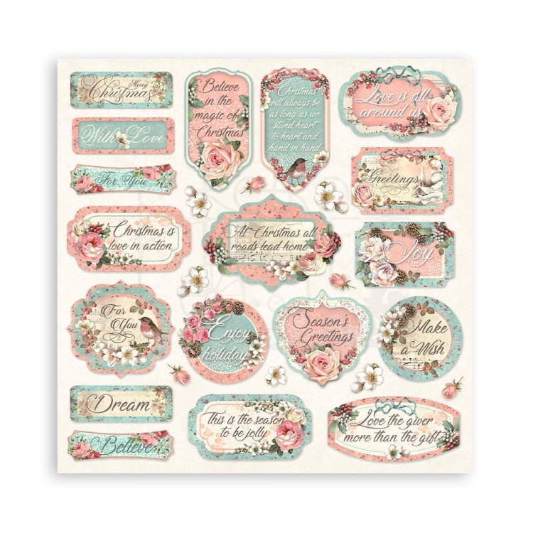 Zestaw papierów do scrapbookingu 30x30 Pink Christmas SBBL73 Stamperia