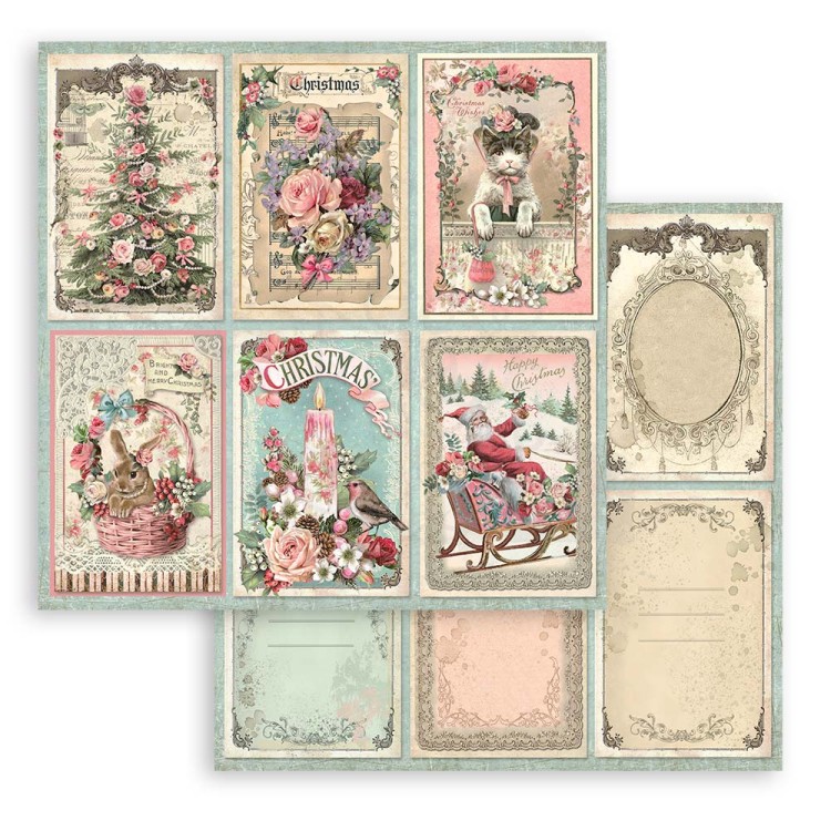 Zestaw papierów do scrapbookingu 30x30 Pink Christmas SBBL73 Stamperia