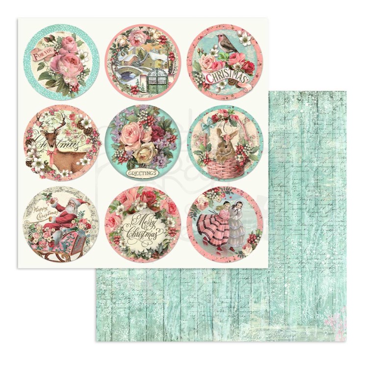 Zestaw papierów do scrapbookingu 30x30 Pink Christmas SBBL73 Stamperia
