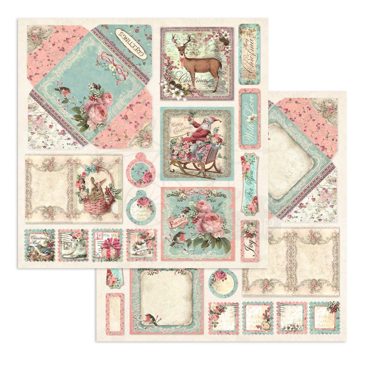 Zestaw papierów do scrapbookingu 30x30 Pink Christmas SBBL73 Stamperia